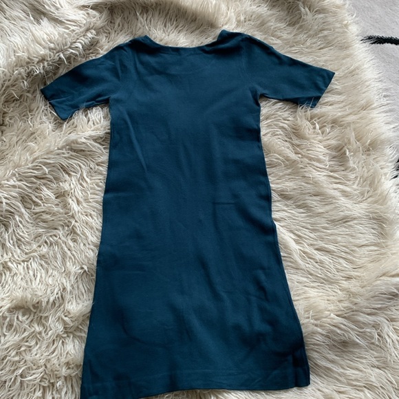 Deep green-blue a-line knit dress, small - Picture 4 of 4